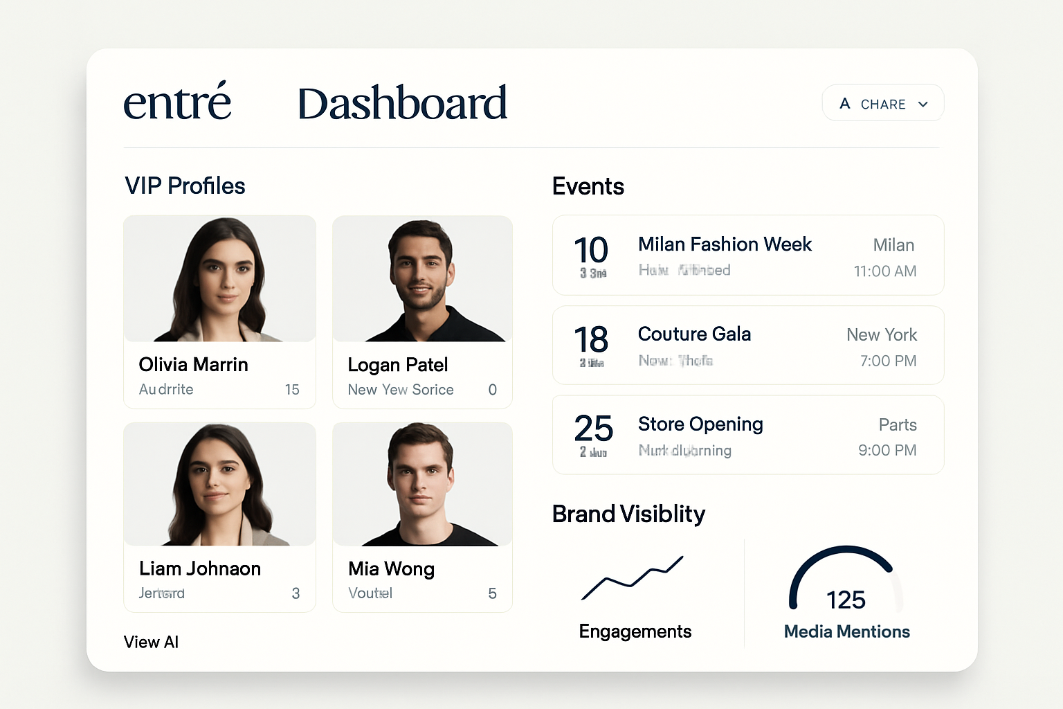 entré Dashboard Interface